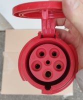 Starkstromstecker 16A, 5-polig, Rot/Weiss, Neuwertig!