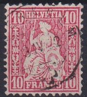 Sitzende Helvetia Nr. 46, Faser ☉, SBK 25.-+++