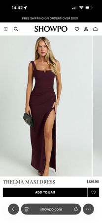 Showpo Maxi Dress - Wedding Guest Bordeaux/ Plum in XS