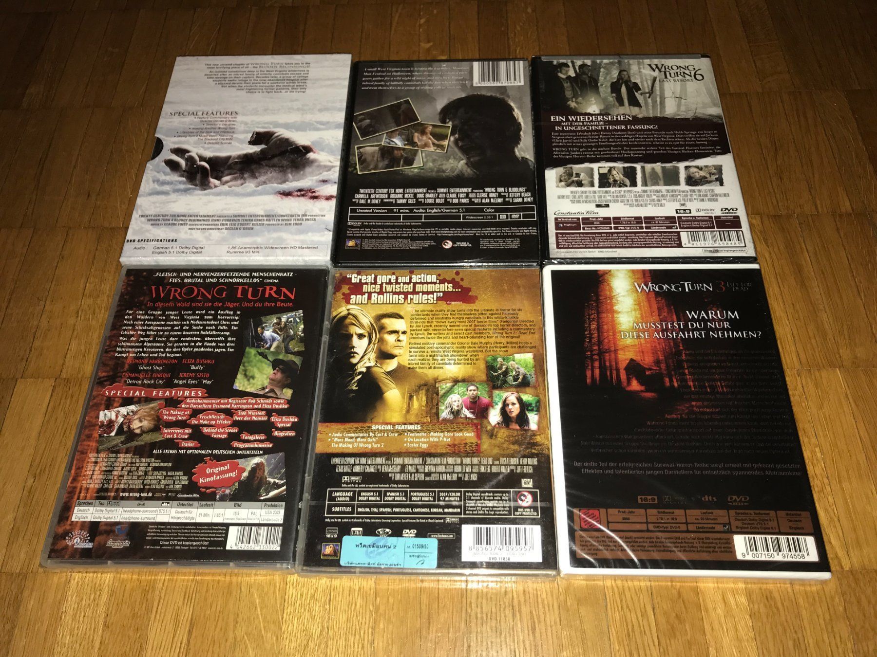 Tutti i DVDs: Wrong Turn 1,2,3,4,5 & 6 - UNRATED – Nuovo e nell'imballaggio originale da Basel venduto da havsok 1