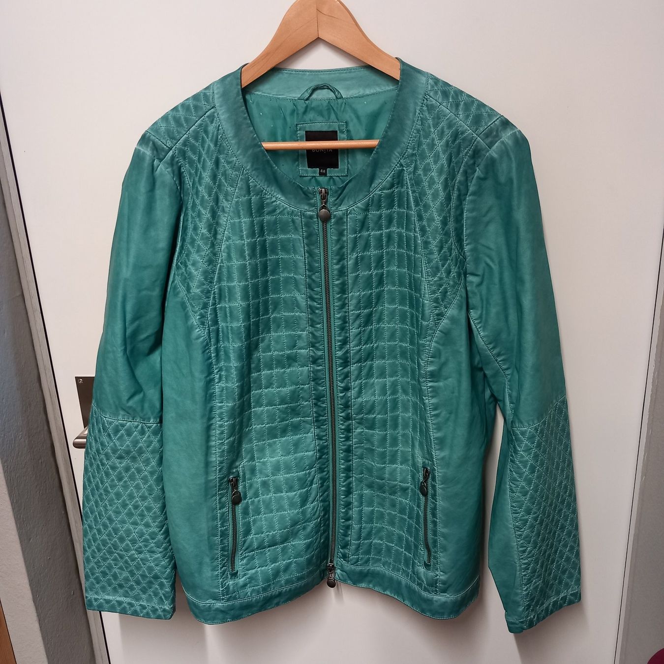 Bonita Giacche: Kunstlederjacke Bonita Gr.48 türkis – Usato da Gwatt (Thun) venduto da umwelt-brocki