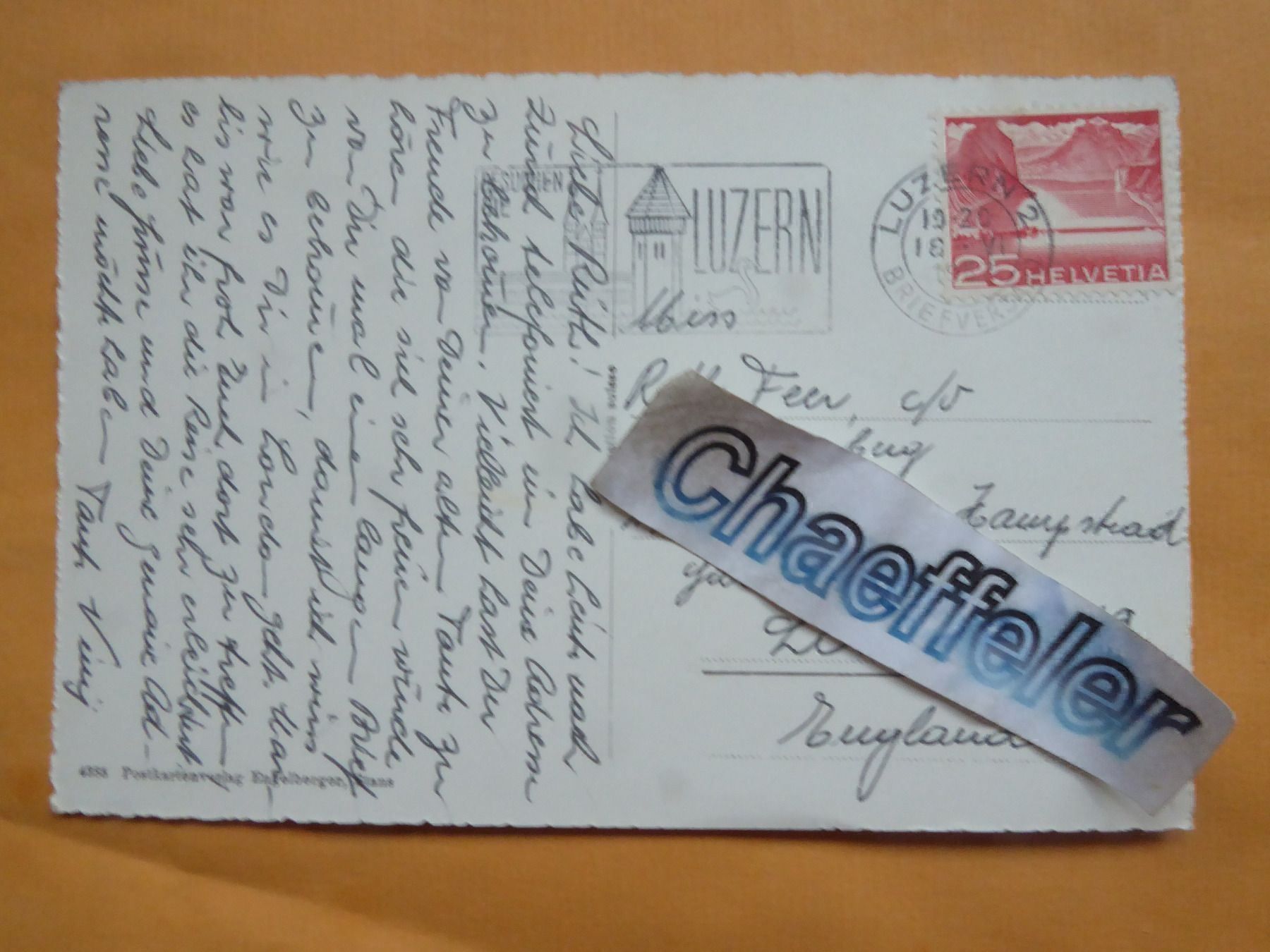 Cartoline postali: 1957  Luzern mit Pilatus – Usato da Zürich venduto da Chaeffeler 1