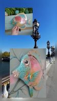 Poisson décoratif en métal(3D)Tolles Geschenk&Mitbrinsel!