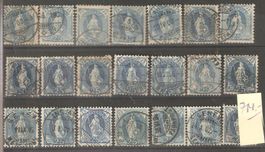 Stehende Helvetia 25 Rp. 21x feinst gest.