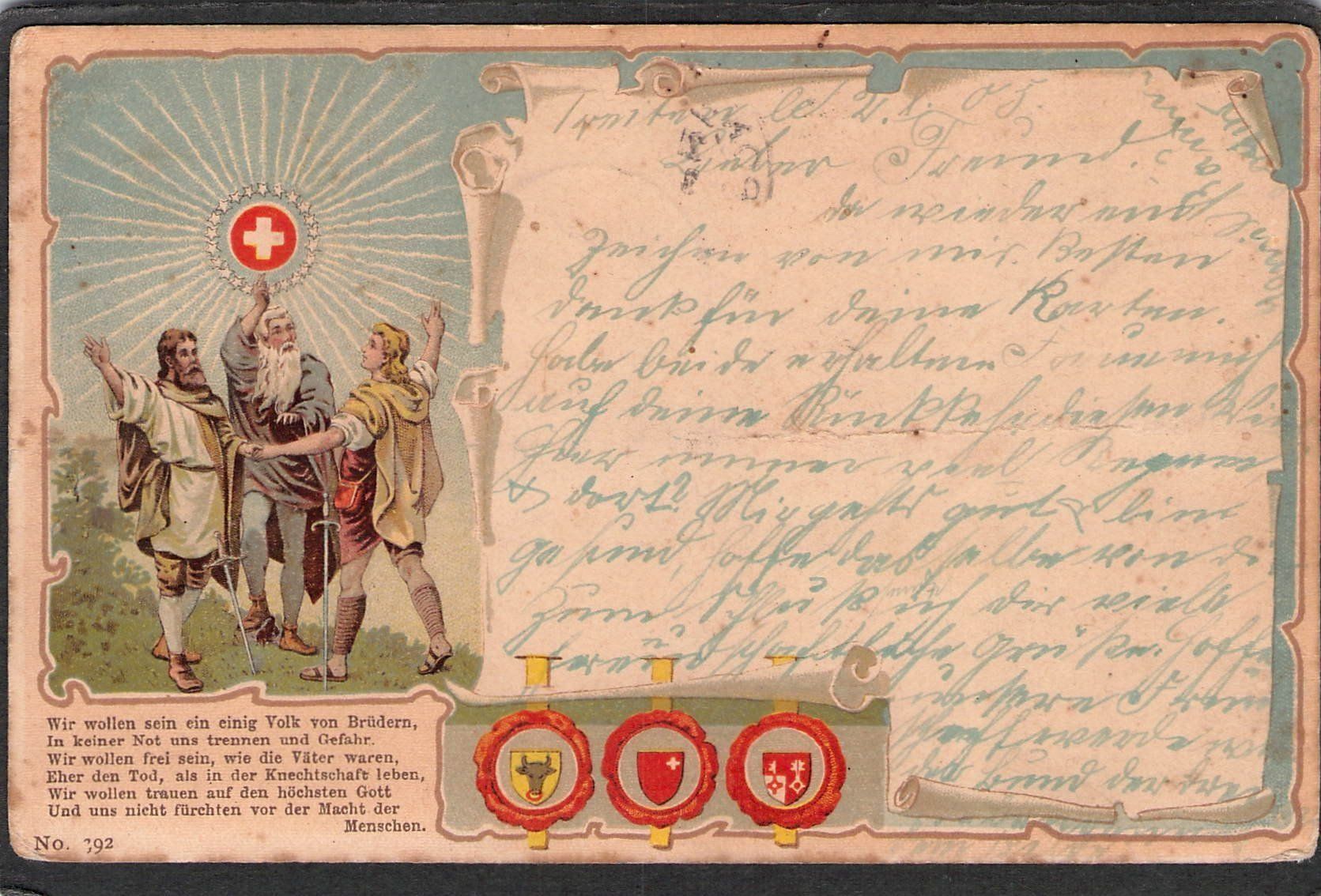 Cartoline postali: ^Rütlischwur , 1905 – Usato da Reichenburg venduto da Pipo-67