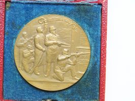 Schweiz Schützenmedaille Neuchatel 1898 im Etui