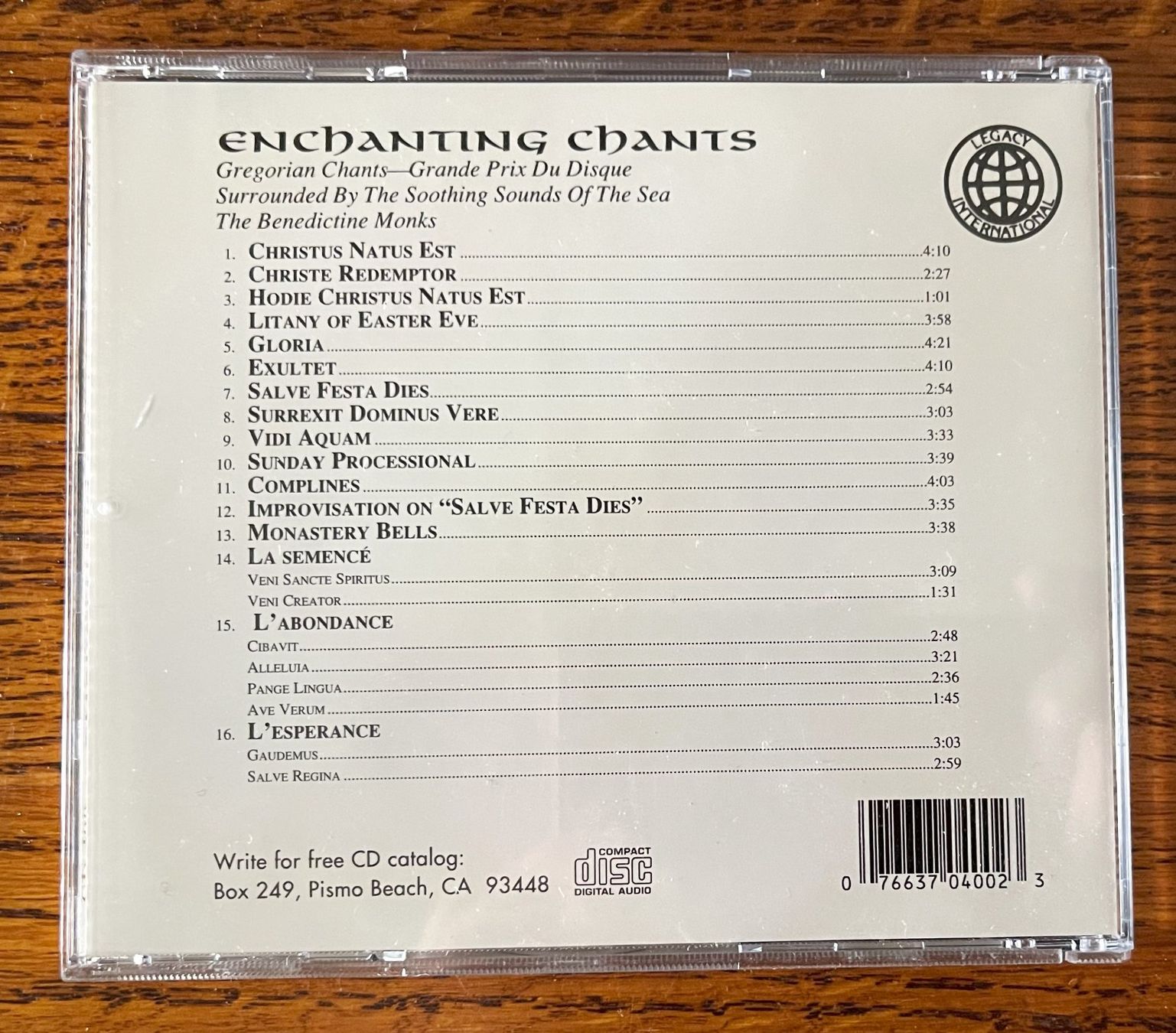 CDs: ENCHANTING CHANTS - GREGORIAN CHANTS CD – Gebraucht aus Oftringen von Vucki 1