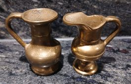 Vintage Messing Krüge, 2 Stk., 380 gr. Rarität