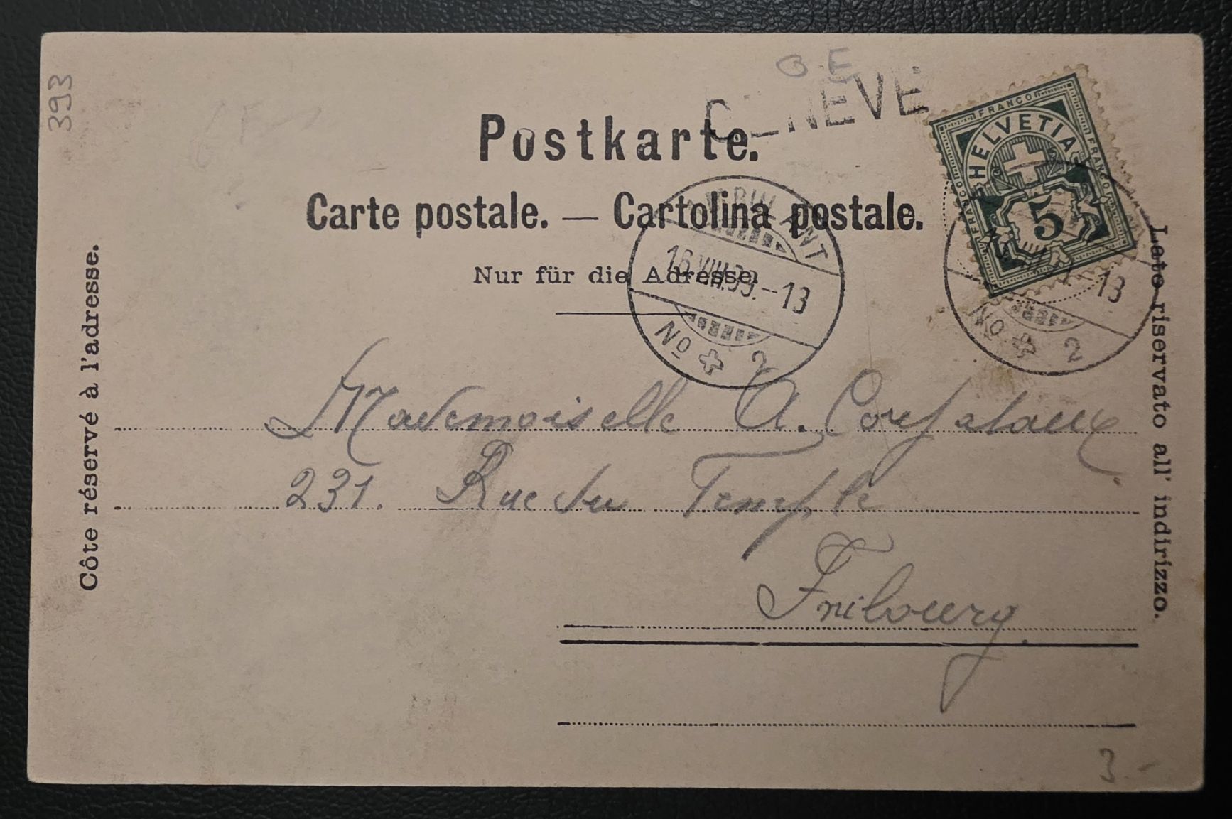 Ansichtskarten: Postkarte Geneve  – Gebraucht aus Bern von Kocholo 1