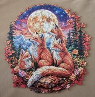 Holzpuzzle "Fuchsfamilie" Grösse A3