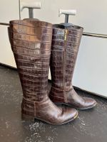 Braune Stiefel von Baldini Milano, Kroko-Look Grösse 38