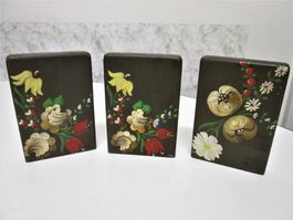 3 hölzerne Buchstützen