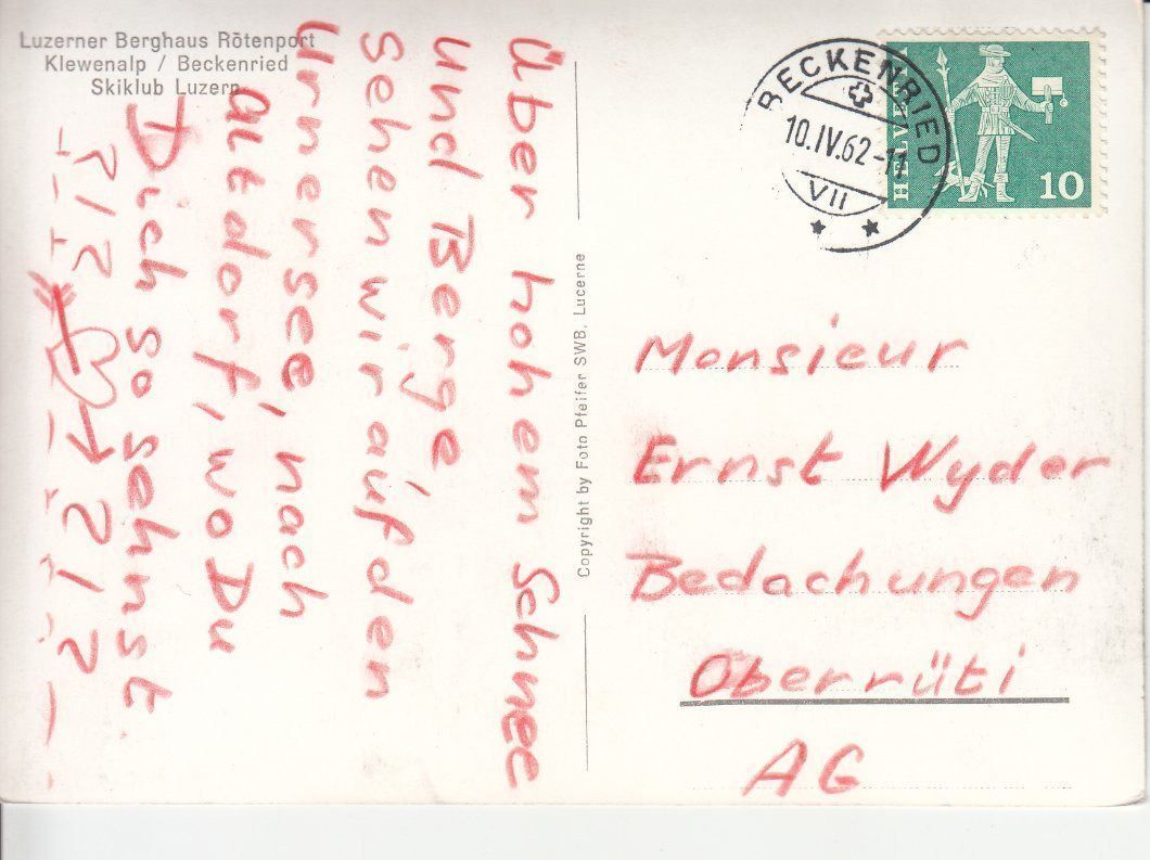 Cartoline postali: Rötenport 1962 – Usato da Bürglen TG venduto da StampGraf 1