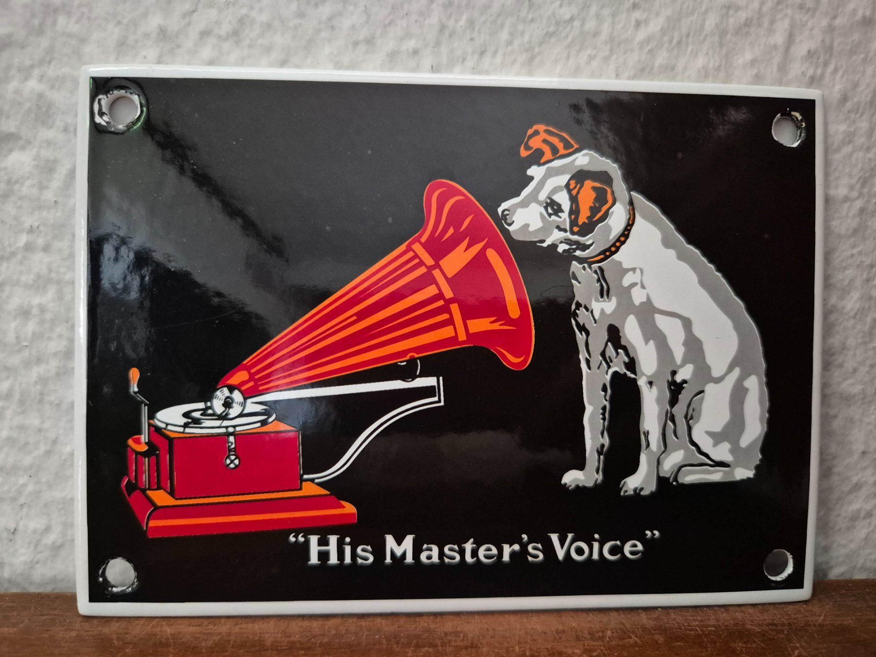 Insegne: Emailschild His Masters Voice Schallplatten Emaille Schild – Nuovo (secondo la descrizione) da Schaffhausen venduto da pfanis09 1