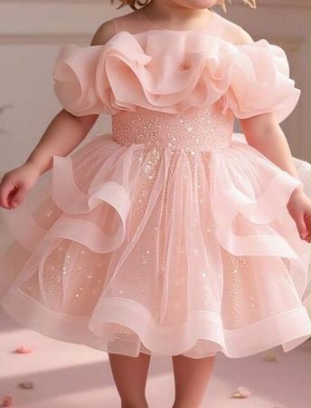 Festkleid Mädchen rosa mit Tüll Grösse 18-24 Monate
