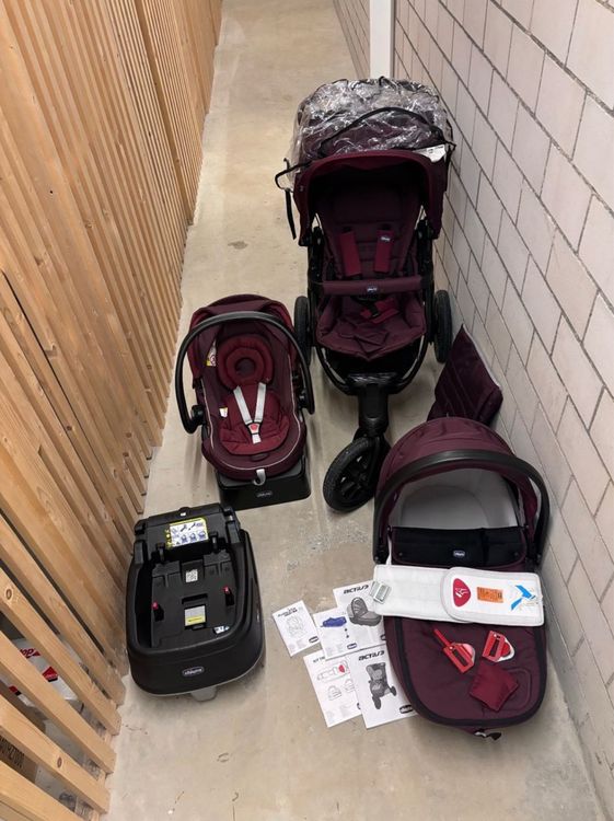 Kinderwagen Chicco Activ3 Trio 3-in-1 burgundy red (Gebraucht) in  Winterthur fr CHF 300  nur Abholung auf Ricardo kaufen