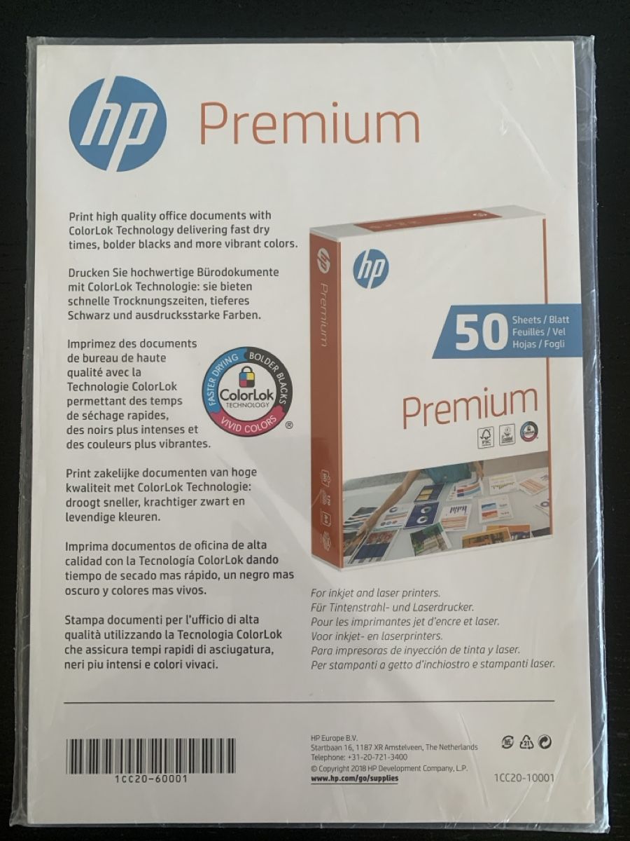Hewlett Packard Papiere: HP Premium Paper 50 Sheets unopened condition – Neu und originalverpackt aus Immensee von vgitter