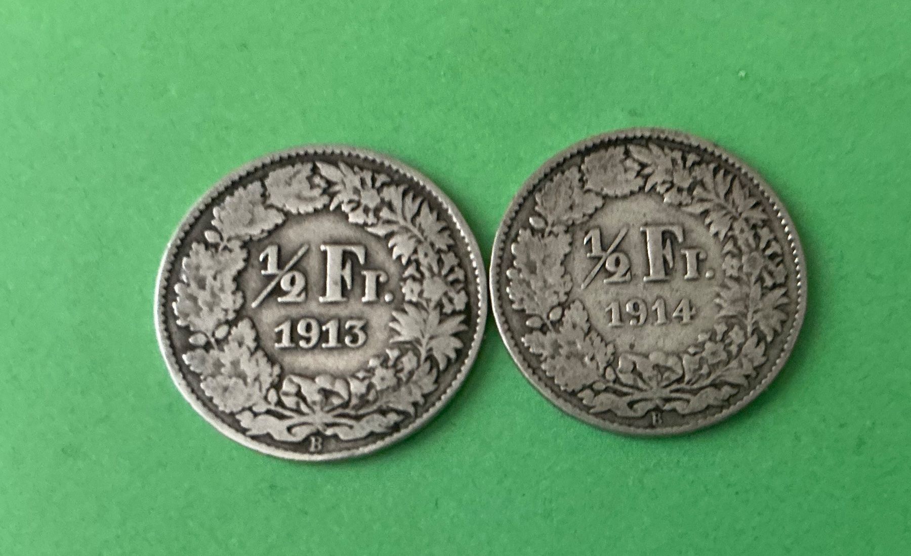 Tutti le monete: 50 Rappen Silber / 1913 + 1914 – Usato da Dübendorf venduto da Troll_88
