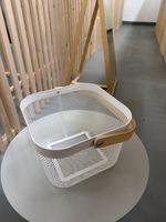 IKEA Metallkorb mit Holzgriff, 24 x 24 x 19 cm