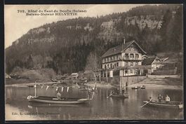 Saut du Doubs, Boote auf dem Wasser vor 