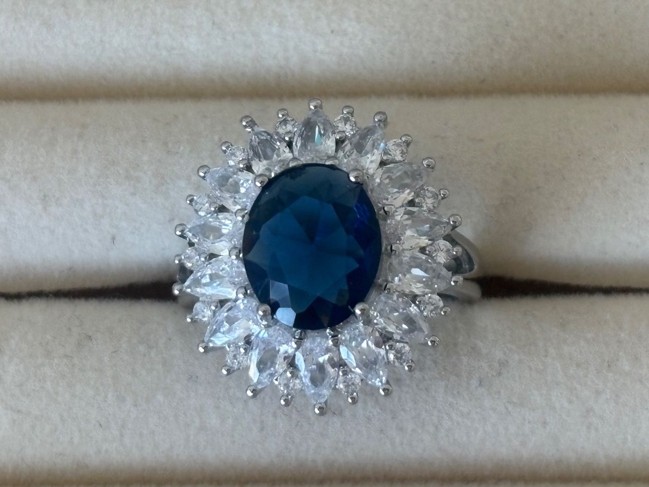 Ringe: Luxus Elegante Gr.19/9 Ring Farbe: Silber /blau – Neu (gemäss Beschreibung) aus Biel-Bienne von Roserosse13
