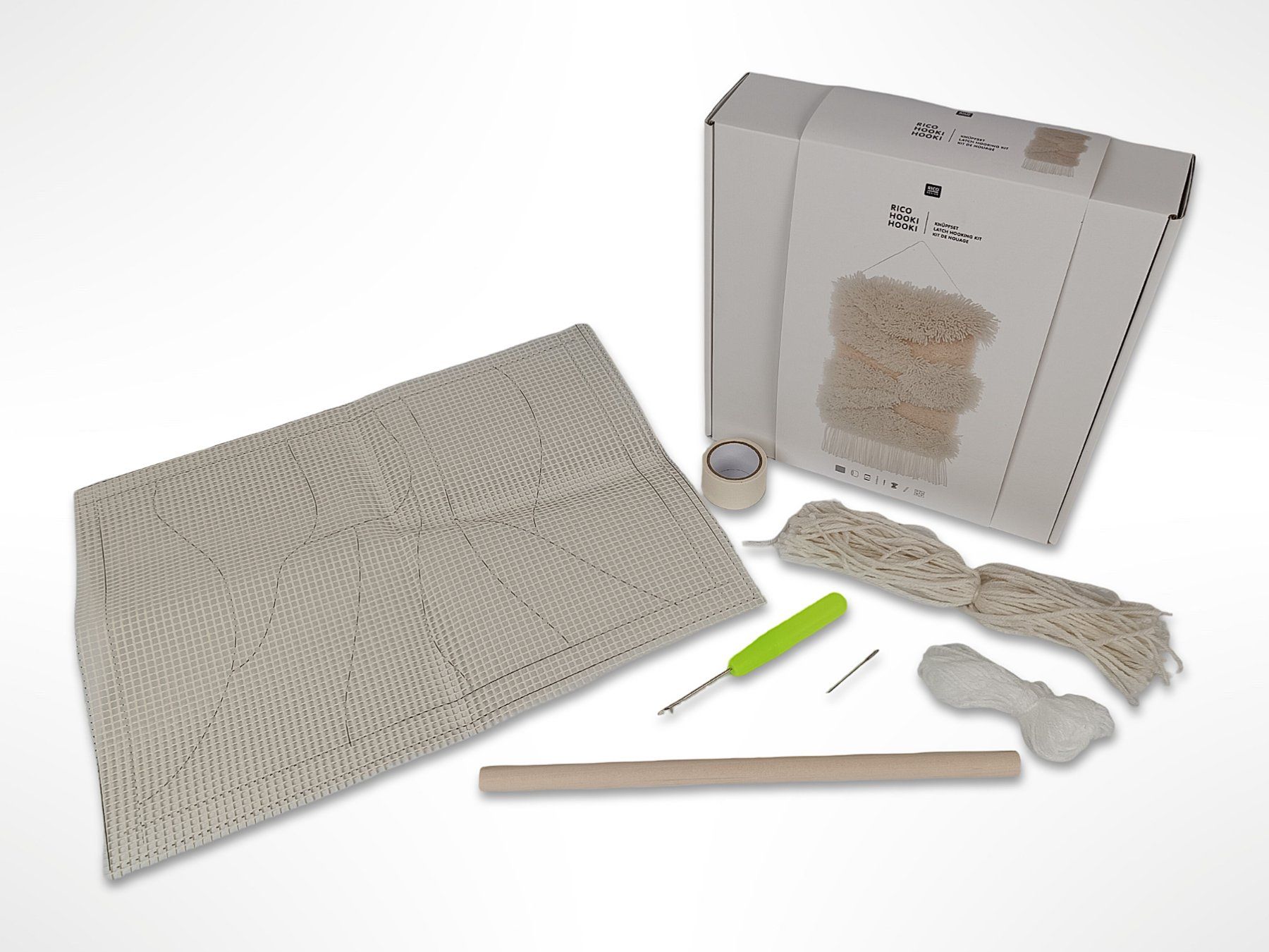 Kit bricolage: RICO DESIGN Hooki Hooki Knüpfset Wandbehang Weiss – Nuovo (secondo la descrizione) da Suhr venduto da Restwert_Suhr 3