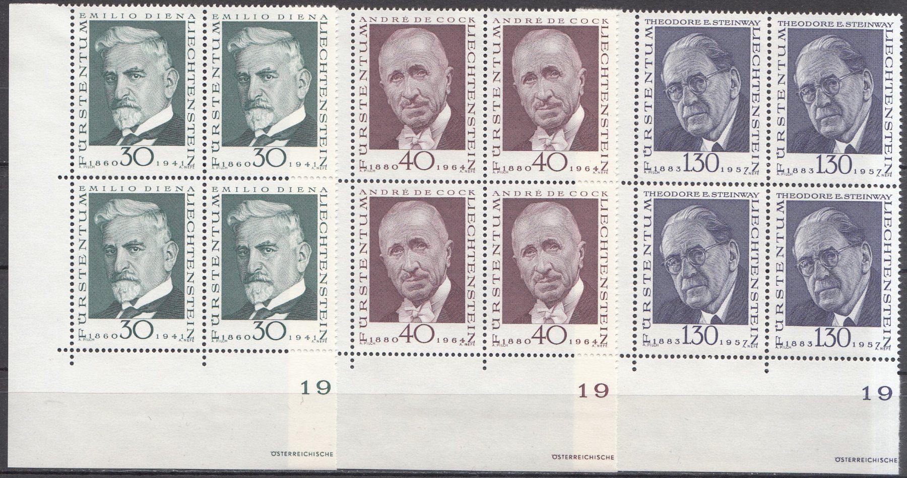 Tutti i francobolli: LBK 504 - 506 im 4er-Block postfrisch – Usato da Bürglen TG venduto da StampGraf