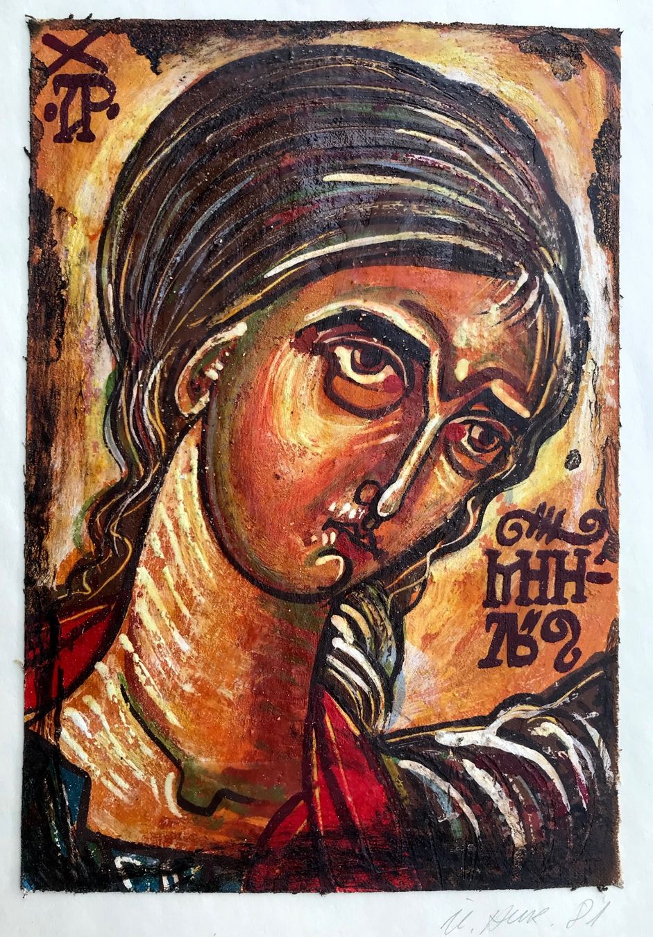 Dipinti: Heiligen Bild, Ikone Original gemalt – Usato da Seltisberg venduto da quadartswiss 1