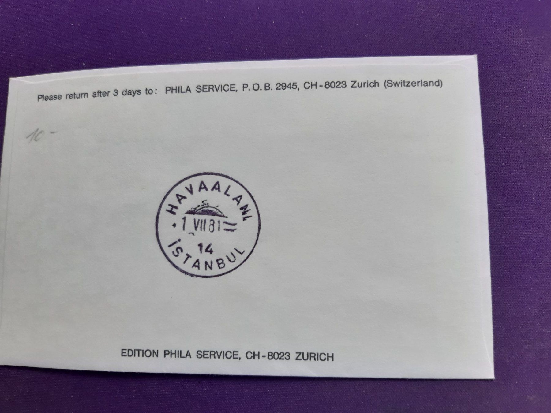 Alle Briefmarken: Flugbrief BASEL - ISTANBUL, eingeschrieben, 1.Juli 1981 – Neu (gemäss Beschreibung) aus Wangs von weisstannen01 1