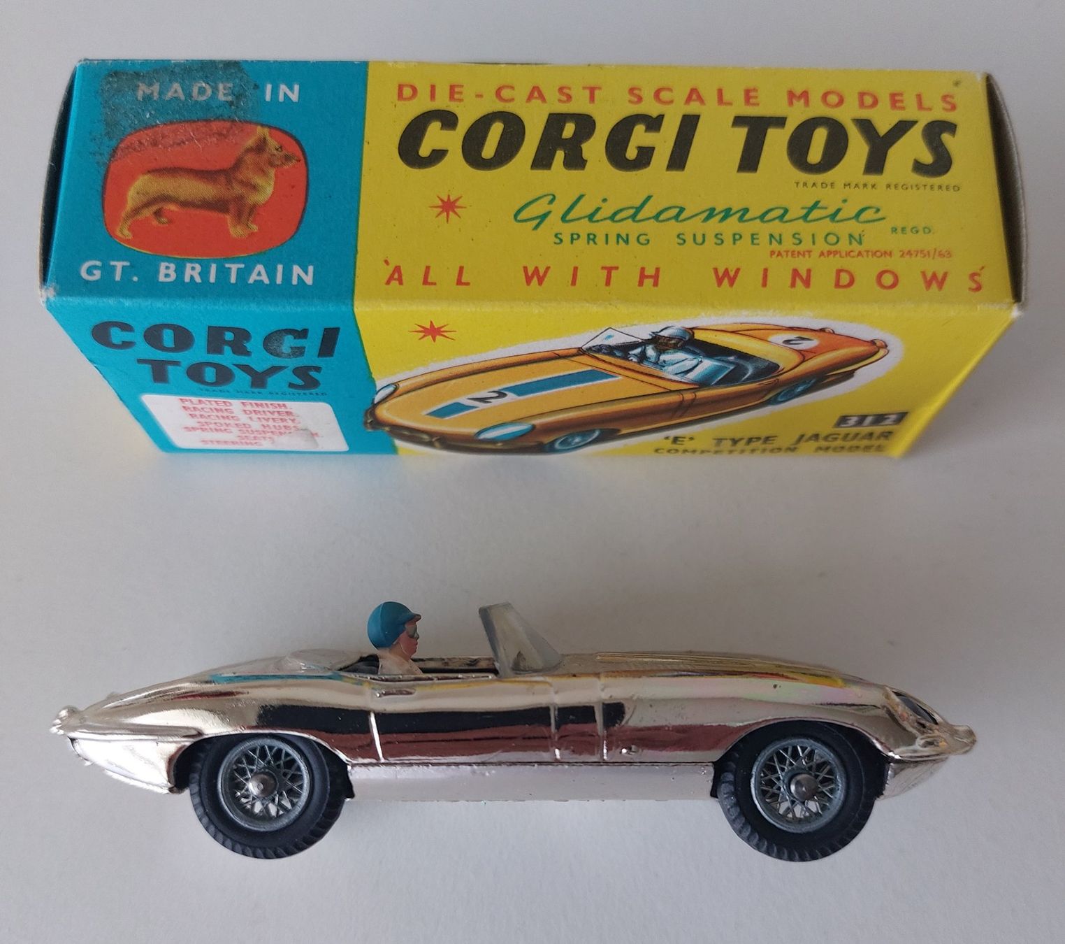 Corgi Toys Modellini d'auto: Corgi Toys 312 Jaguar Type E mit Original Box – Usato da Schenkon venduto da Elbarto007 2