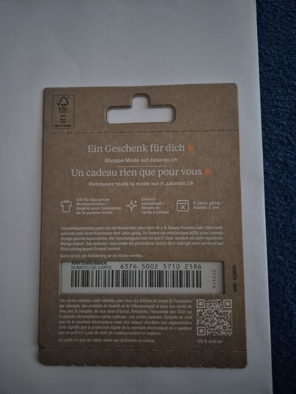 Gutscheine: Zalando Gutschein 140 Fr. – Neu und originalverpackt aus Russikon von pok_t7nq 1