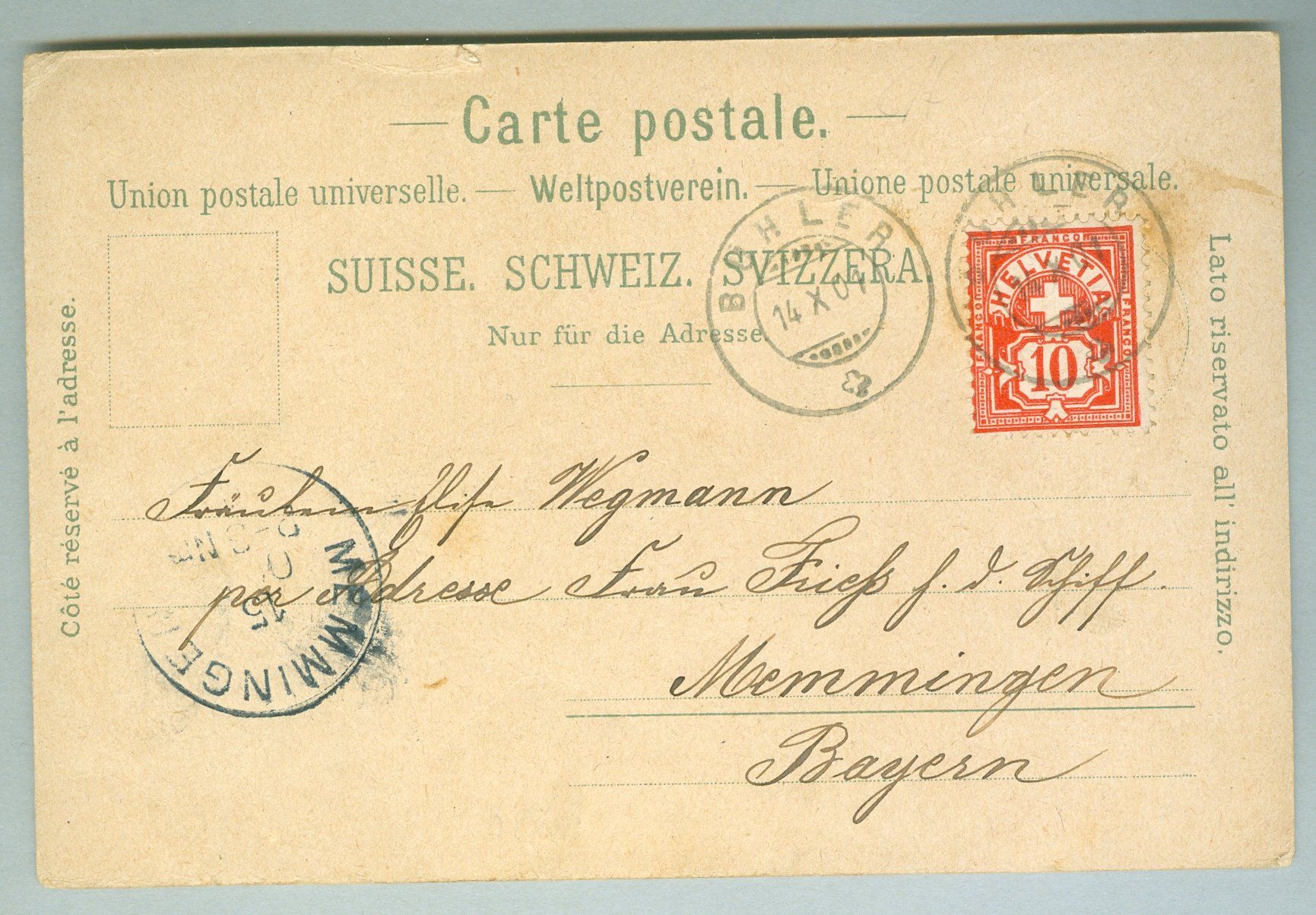 Cartoline postali: 1901 Schweiz AK Kt AR – Usato da Zürich venduto da yago-rot 1