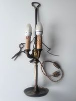 Florentiner Lampe mit zwei Leuchten, Messing