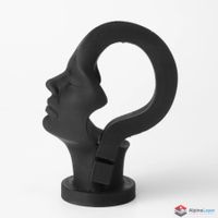 Question Mark Head Sculpture – Abstract Art - 3D Printed