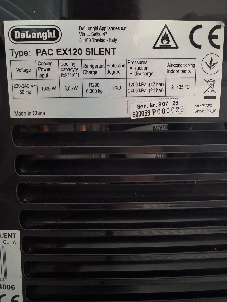 De'Longhi Condizionatori: DeLonghi Pinguino PAC EX120 mobile Klimagerät – Usato da Therwil venduto da Wichura 3