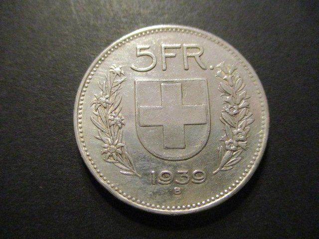 Alle Münzen: 5.- Fr 1939  Superbe pièce  Superbe qualité – Gebraucht aus Lovens von Jelmi
