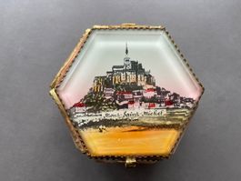 SCHMUCK SCHATULLE  MIT ORMOLU RAHMEN - ANTIK