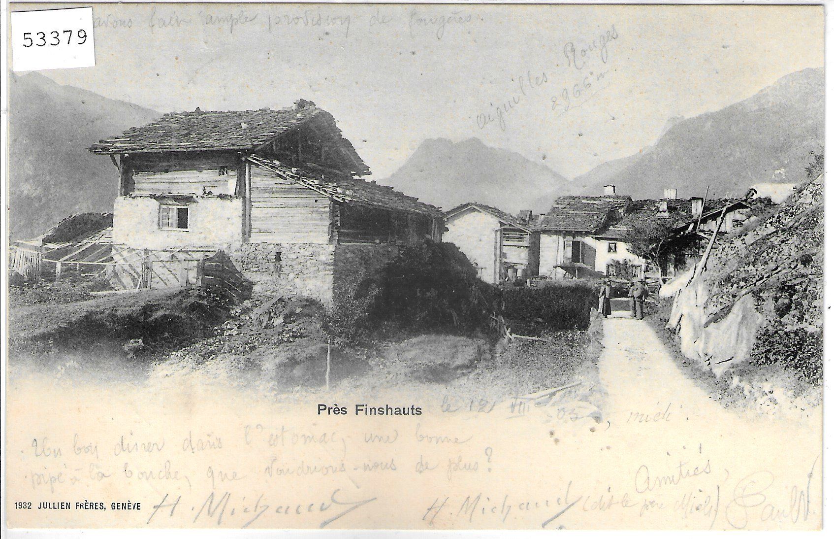 Cartoline postali: Pres Finshauts - animee – Usato da Ettingen venduto da Kartenplanet