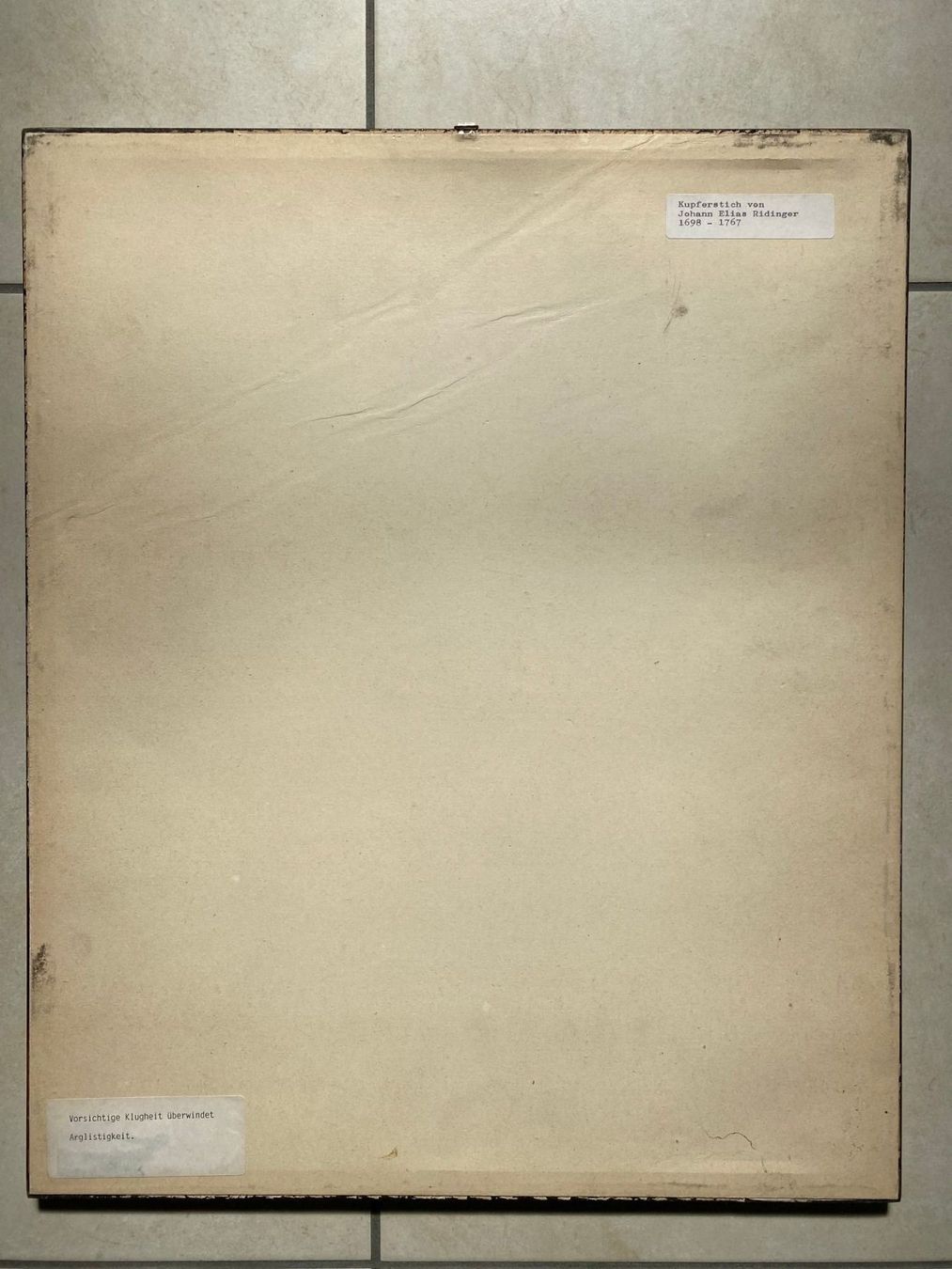 Stiche: Kupferstich Johannes Ridinger original – Gebraucht aus Vaduz von Unikate-Markt 2