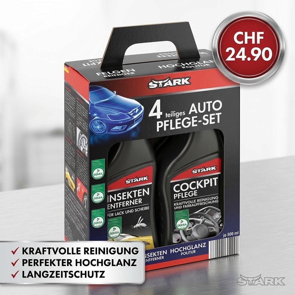 Prodotti per la cura: STARK 4-teiliges Auto Pflege-Set – Nuovo e nell'imballaggio originale da Jegenstorf venduto da Bracher_Store