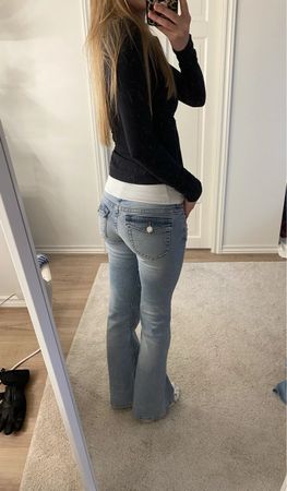 Damen Jeans Schlaghosen Hellblau Grösse S Guter Zustand