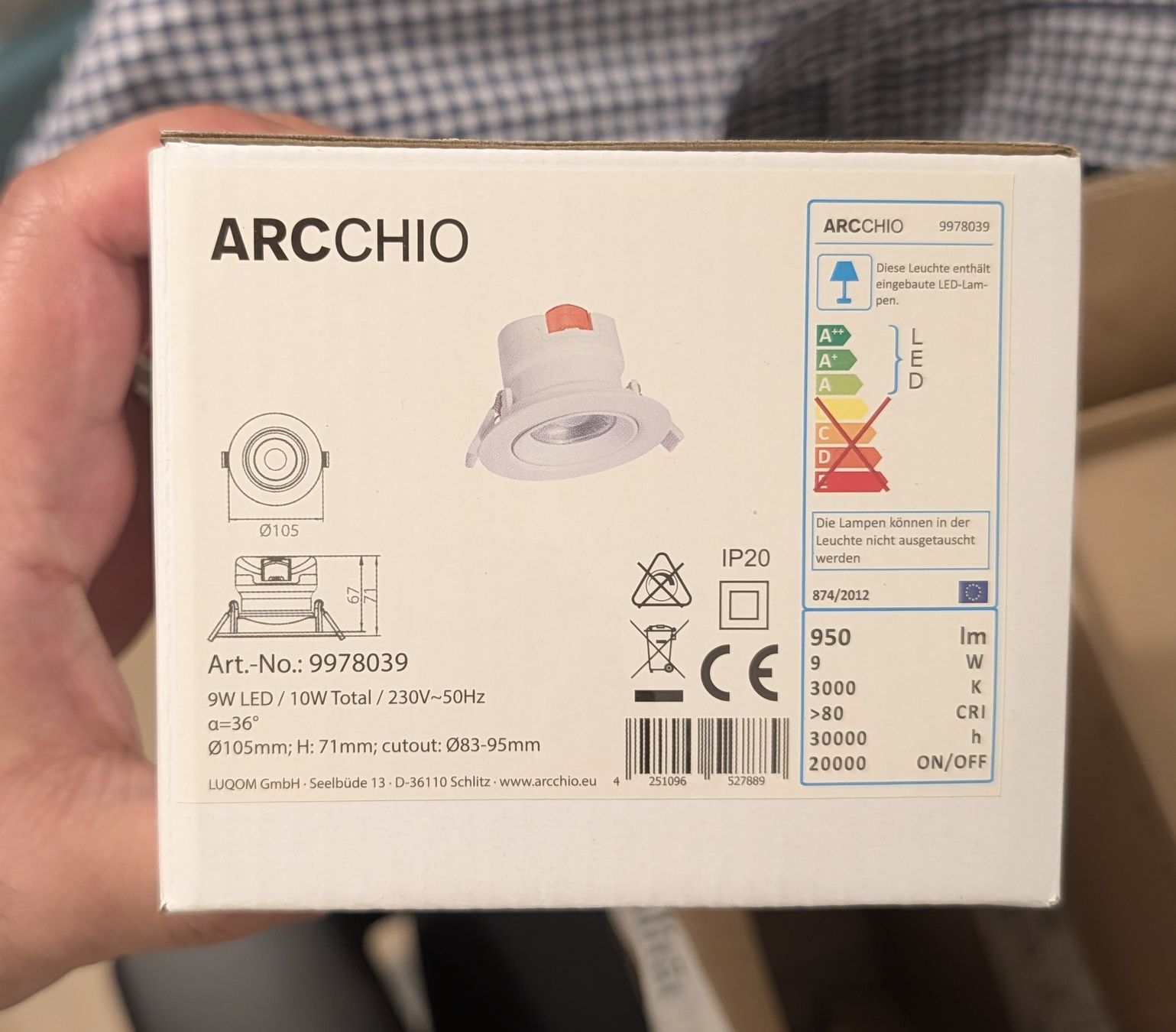 Lampadari & plafoniere: 2 ARCCHIO 9W LED Downlights – Nuovo (secondo la descrizione) da Zürich venduto da Hummerbeats