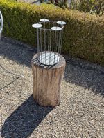 Gartendeko Kerzenständer Zinnfarben