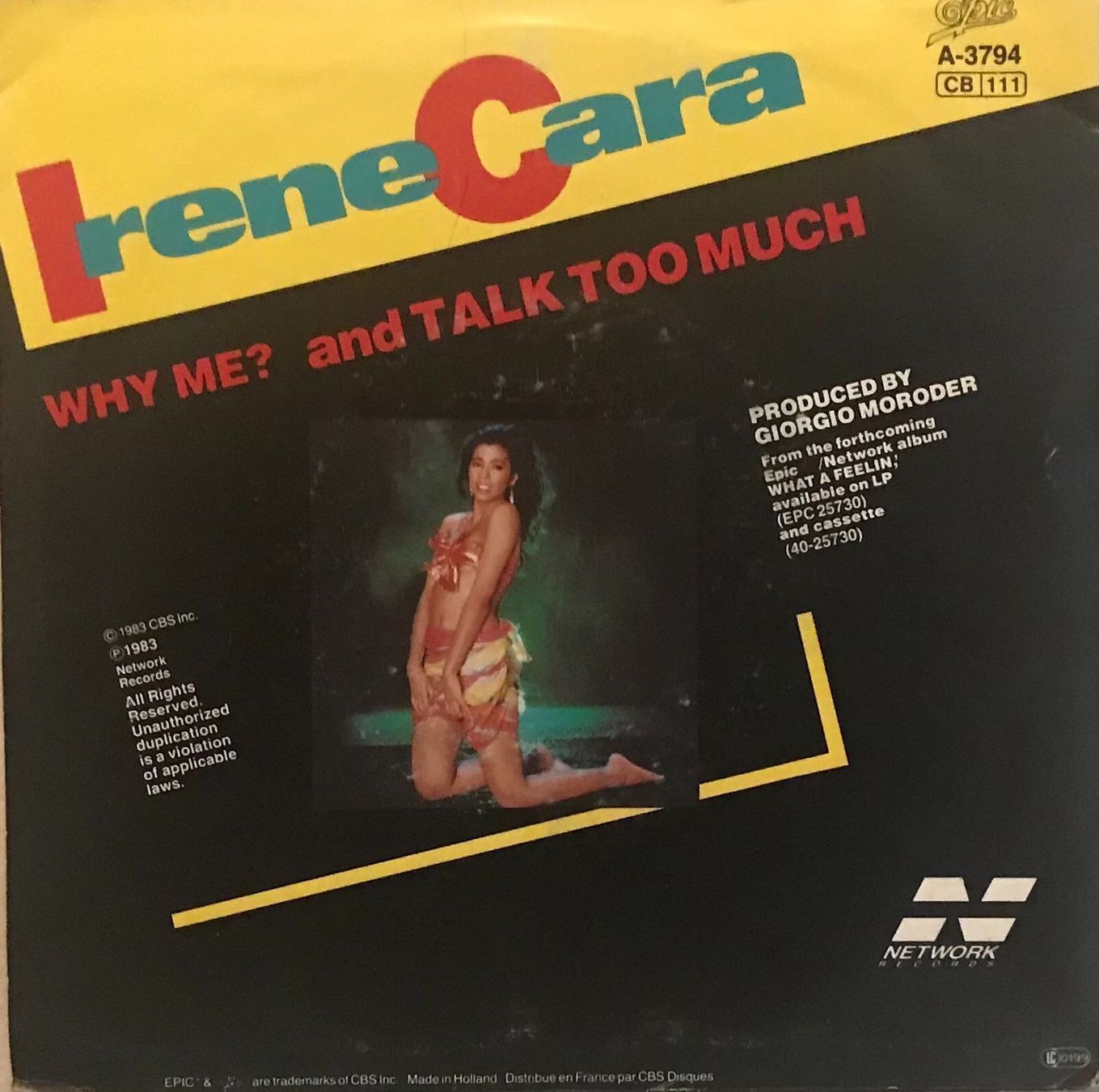 Vinyles: IRÈNE CARA - WHY ME ? – D'occasion à Bussigny par vinyl-pas-cher 1