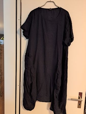 Damen Kleid dunkelblau Grösse L Leinen 