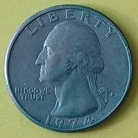 Quarter Dollar Münze 1974 - Washington Quarter - USA