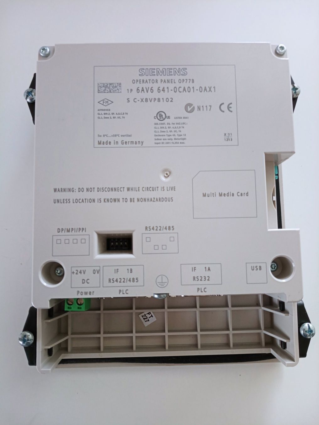 Siemens Componenti elettronici: Siemens SIMATIC Operator Panel OP 77B / 6AV6641-0CA01-0AX1 – Usato da Ufhusen venduto da HKSC 1