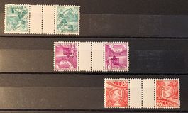 1936 Zwischensteg S47z S48z S49Az, kompletter Satz geriffelt
