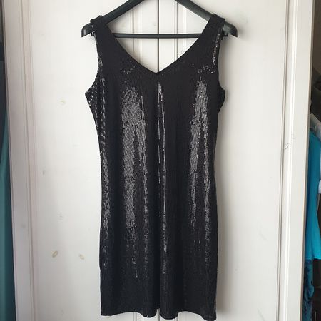 Schwarzes Kleid Pailletten Gr. 38 Party Festlich elegant