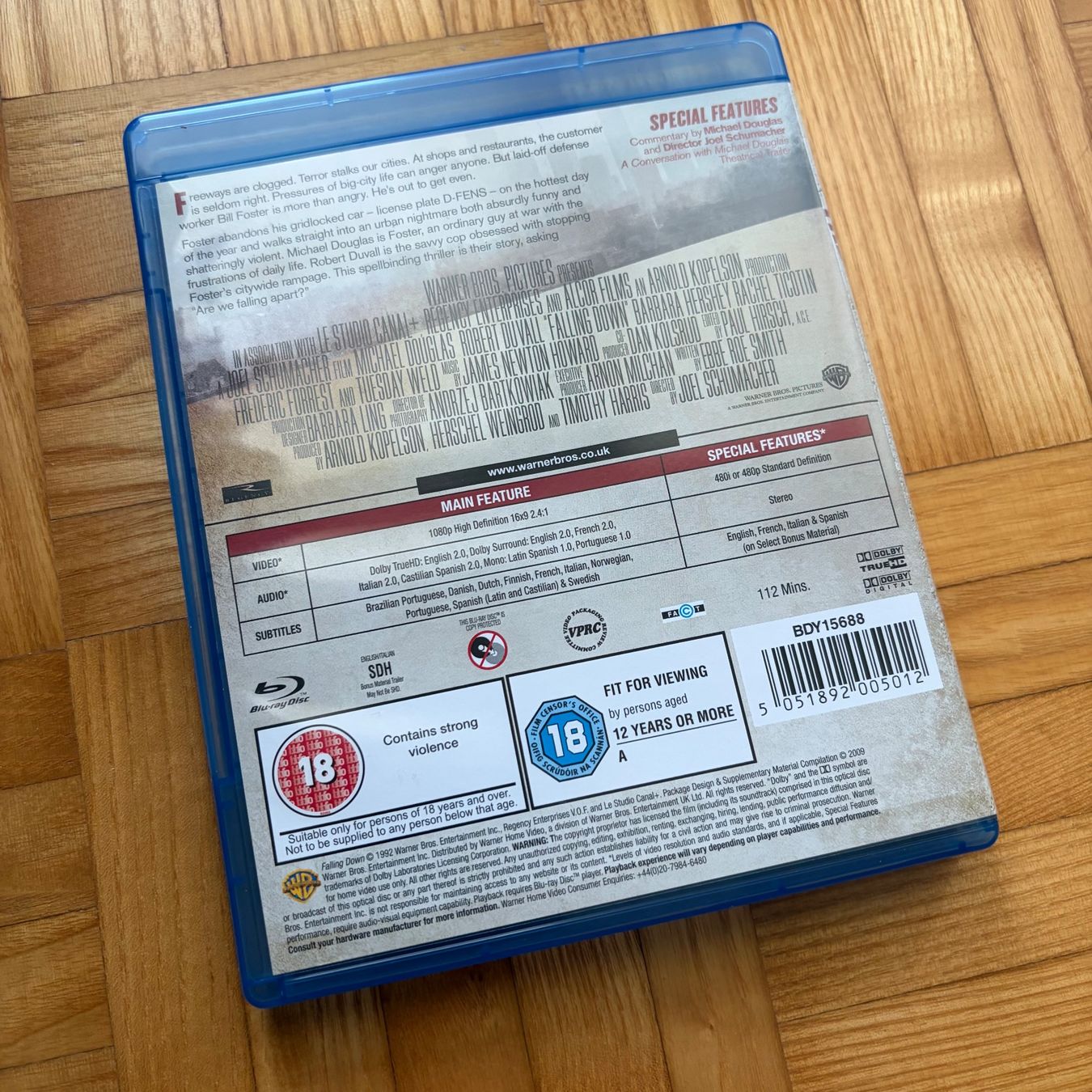 Tutti i DVDs: Falling Down Blu-ray (UK-Version; Region B) NEU – Nuovo e nell'imballaggio originale da Schaffhausen venduto da AMJoho 1